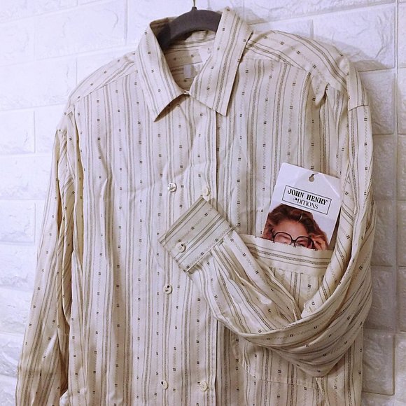 New Vintage 80s Double-Breasted Oversize Shirt - Picture 1 of 8